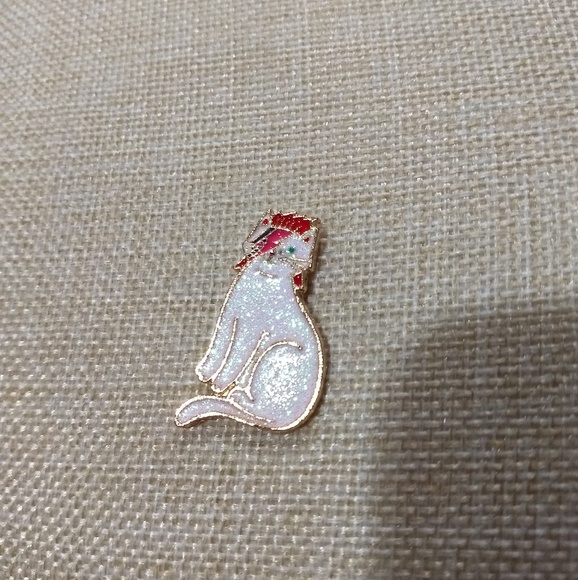 Ziggy Stardust Glittery Cat Lapel Pin - Picture 2 of 6